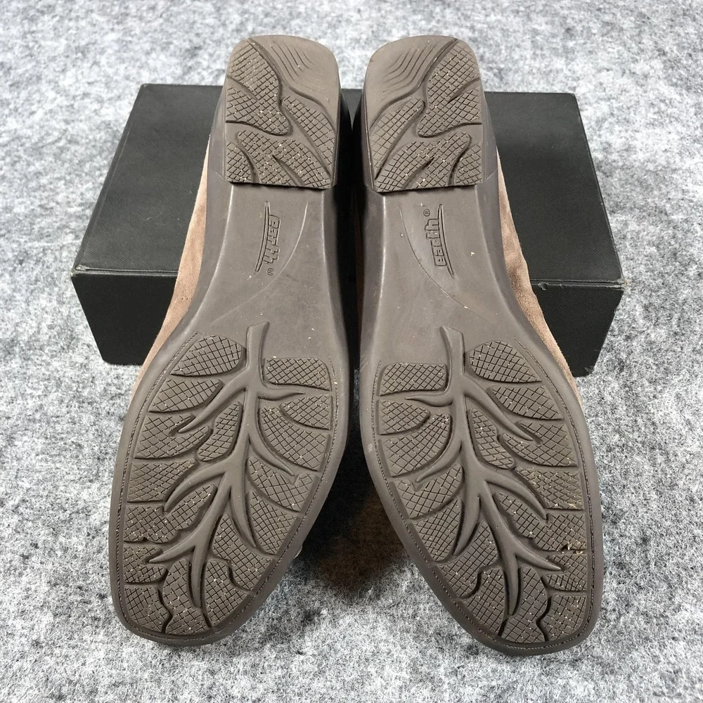 Earth Brushcherry Shoes Womens Size 9.5B Dark Taupe Leather Flower Wedge Comfort